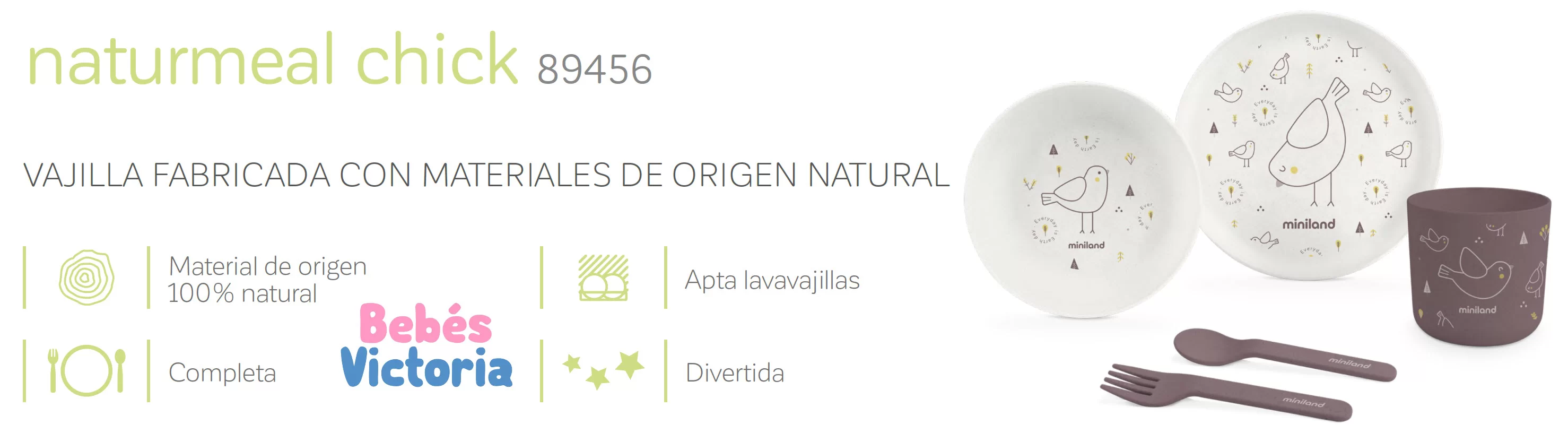 naturmeal chick 89456 VAJILLA FABRICADA CON MATERIALES DE ORIGEN NATURAL